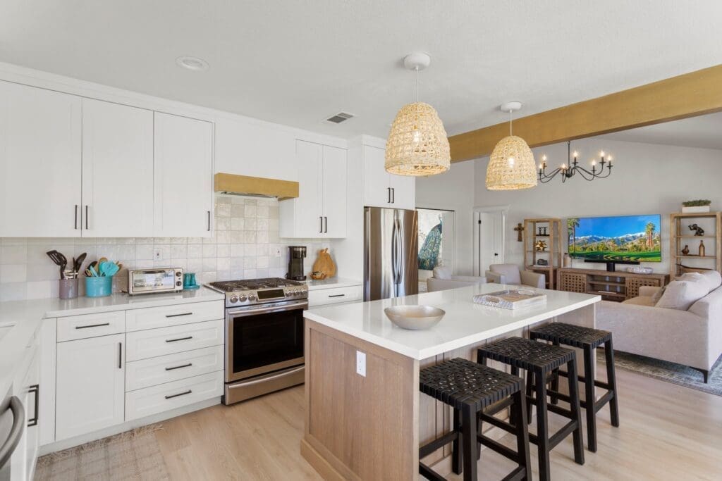 Kitchen and dining area with brand new amenities at 41443 Inverness Way