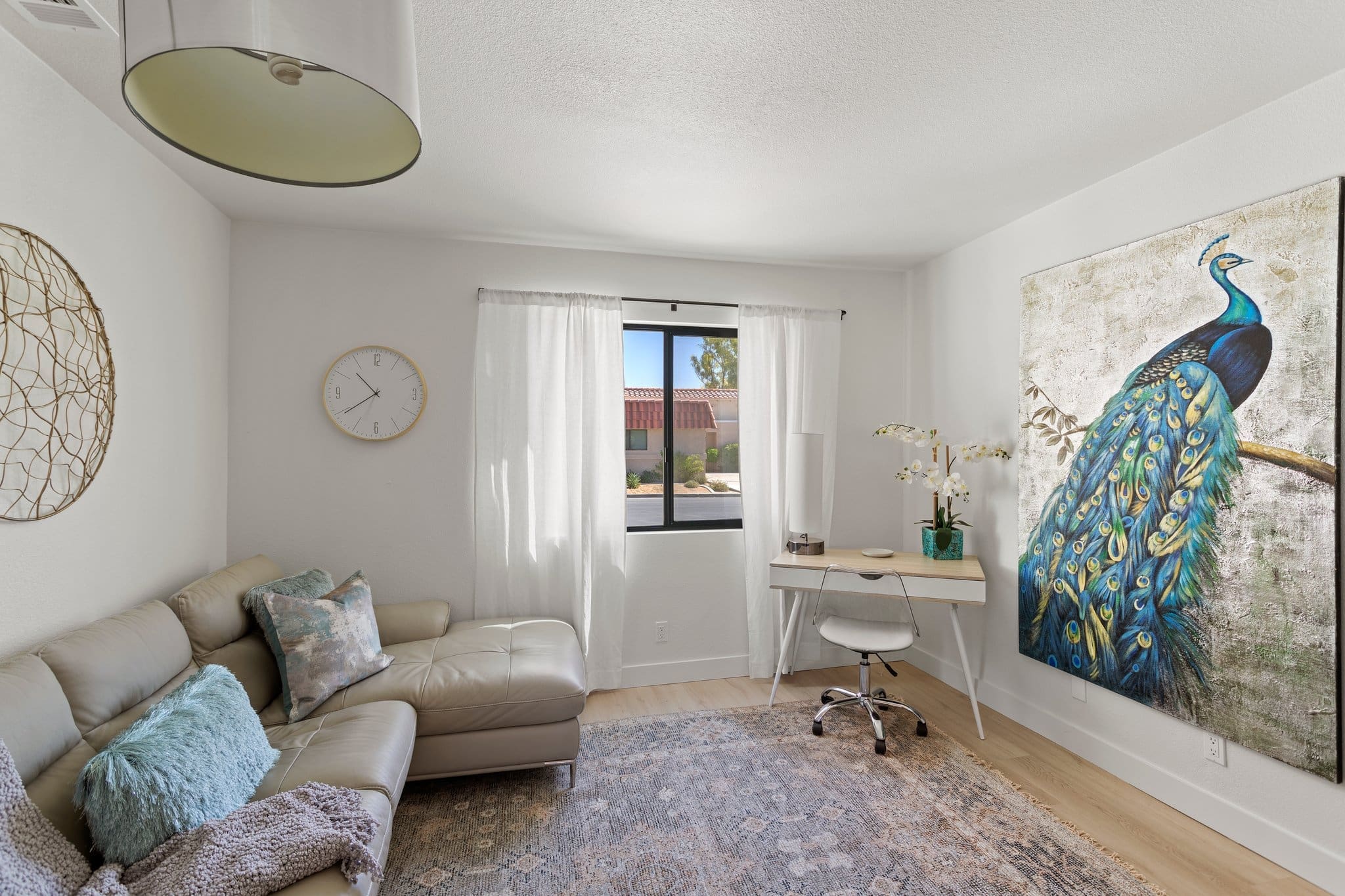 Office area with desk and couches at 41443 Inverness Way
