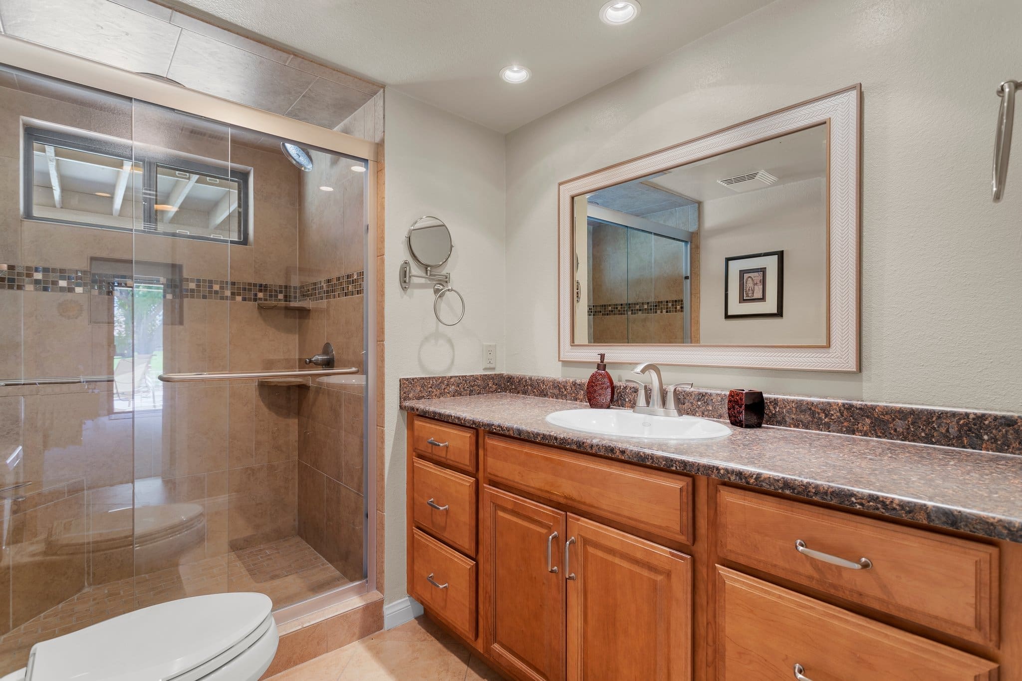 Interior bathroom with view of shower and sink at 40386 Pebble Beach