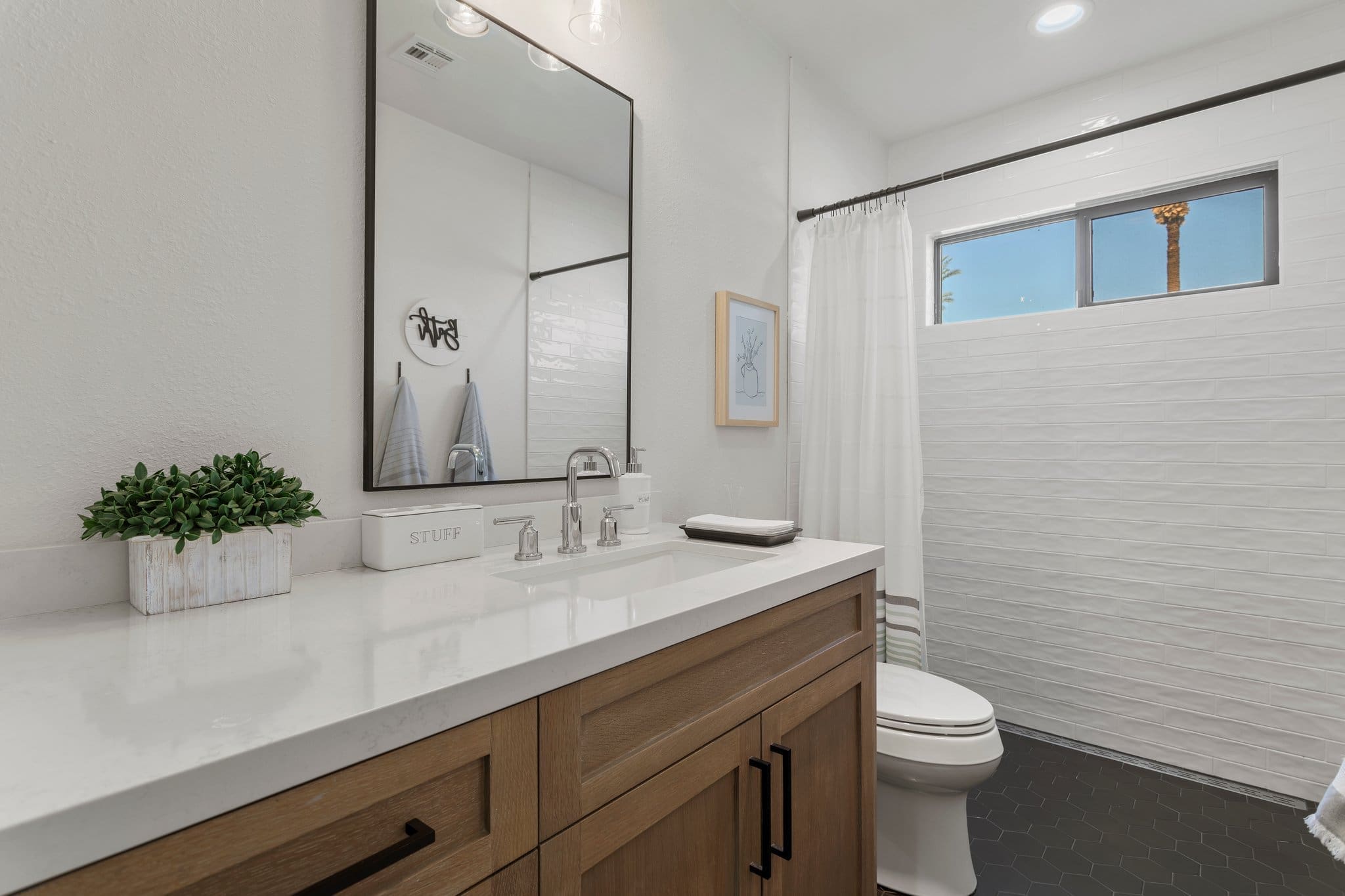 Interior bright white bathroom at 41443 Inverness Way