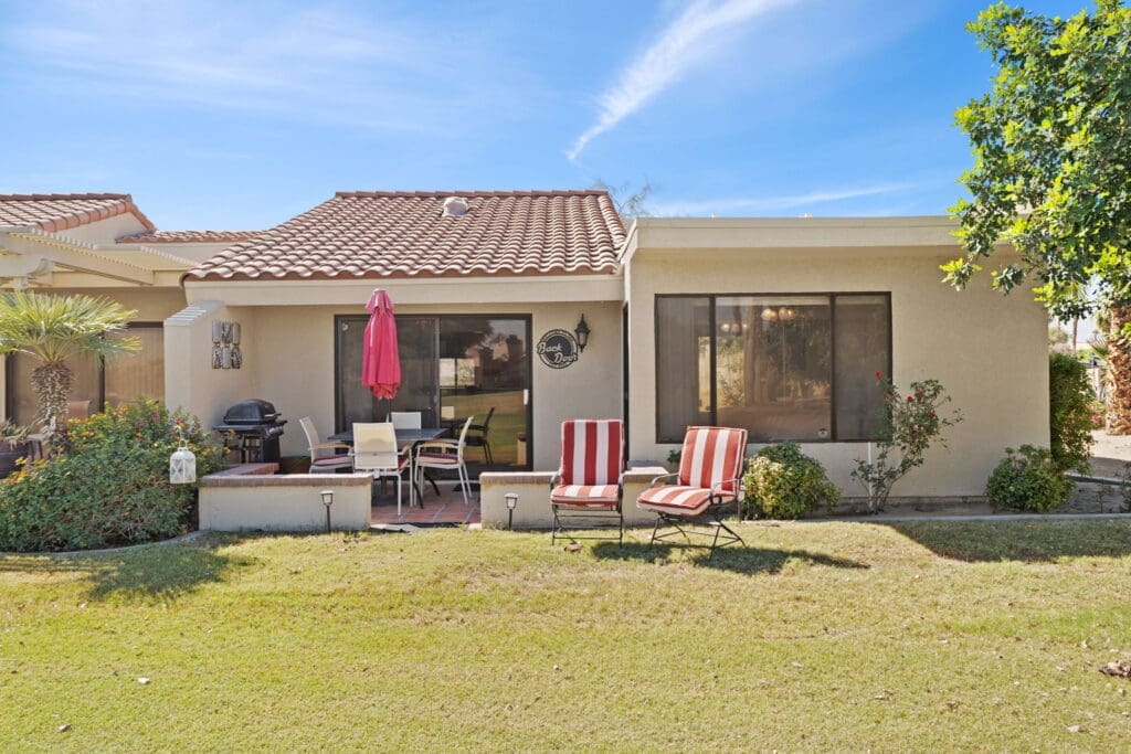 Exterior view of back patio at at 77042 Pauma Valley Way