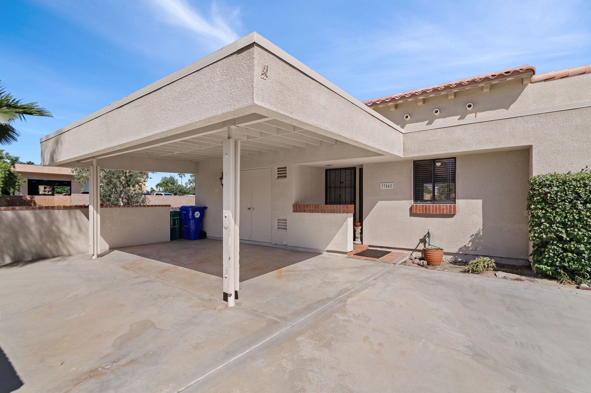 Carport area at 77042 Pauma Valley Way