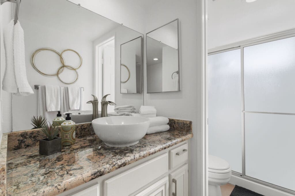 View of bathroom from sink at 41447 Inverness Way