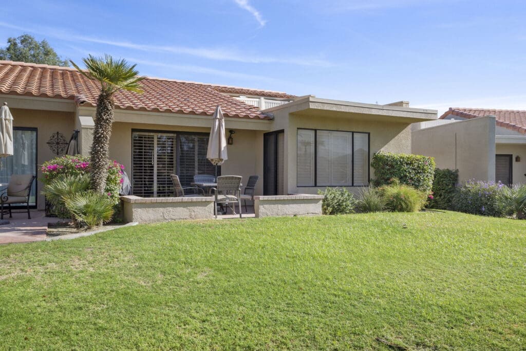 Back patio and yard area at 41447 Inverness Way