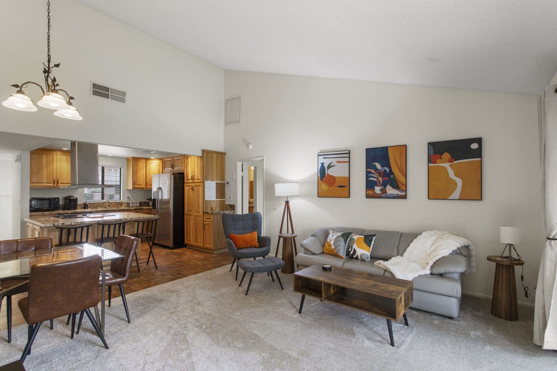 living room view to kitchen