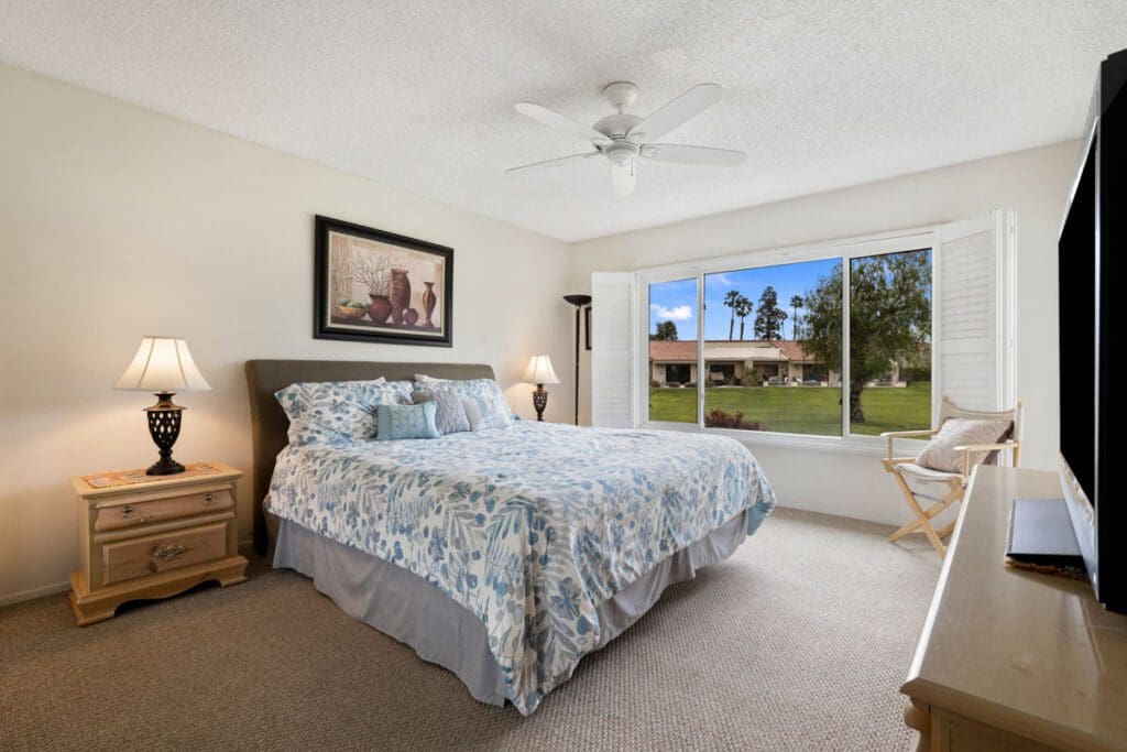 view of guest room towards window