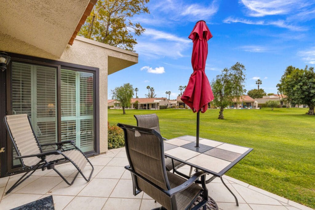 view from patio over golf course