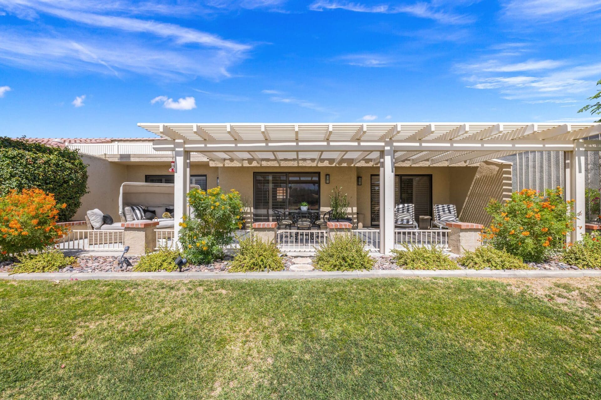 complete back patio view