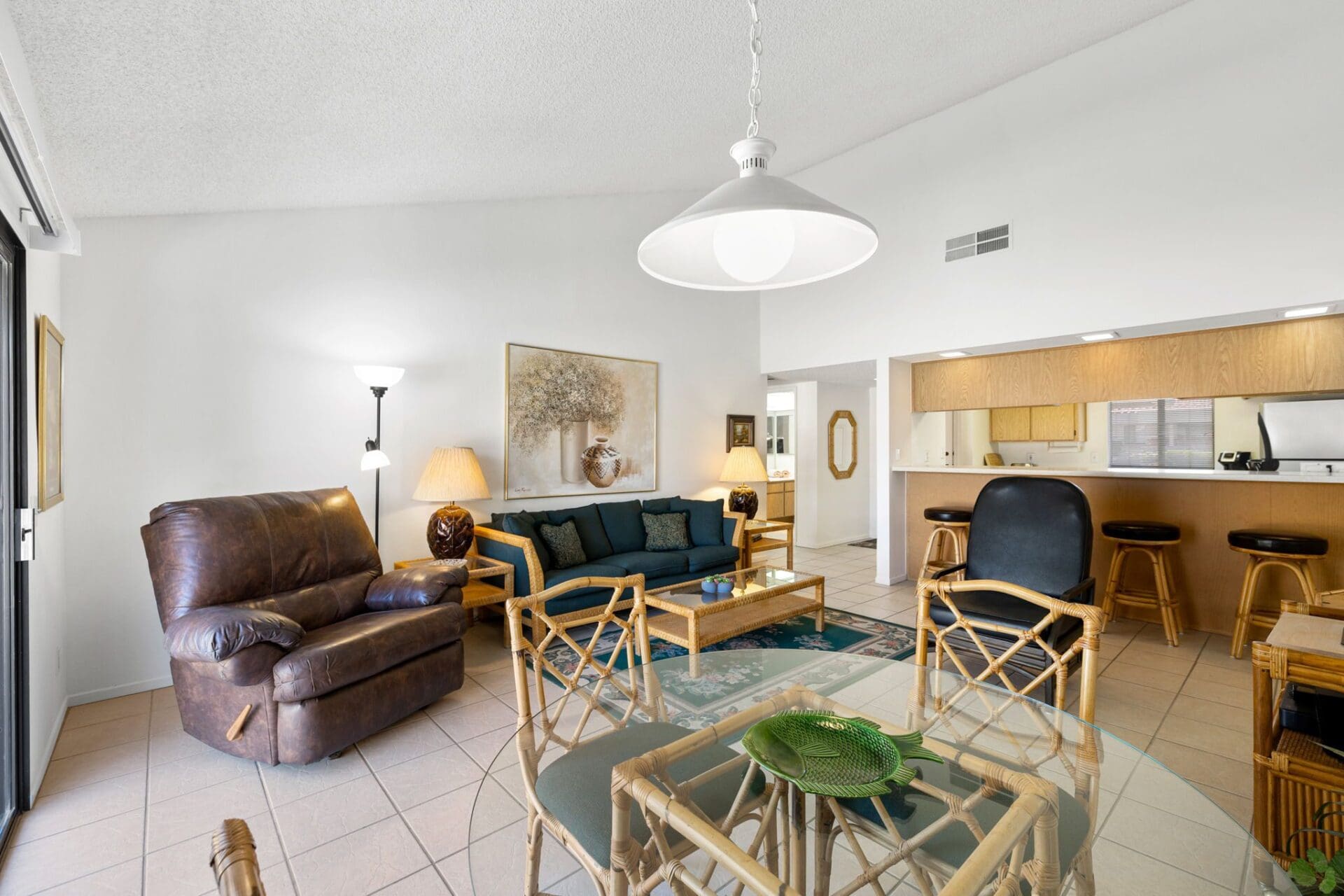 dining area overlooking living room