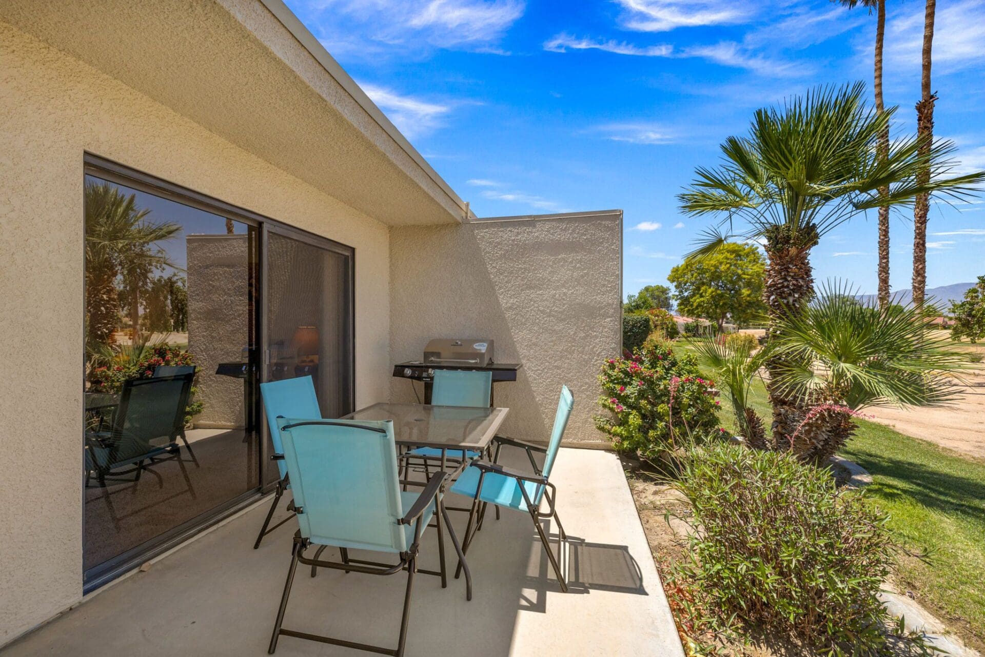 back patio with chairs