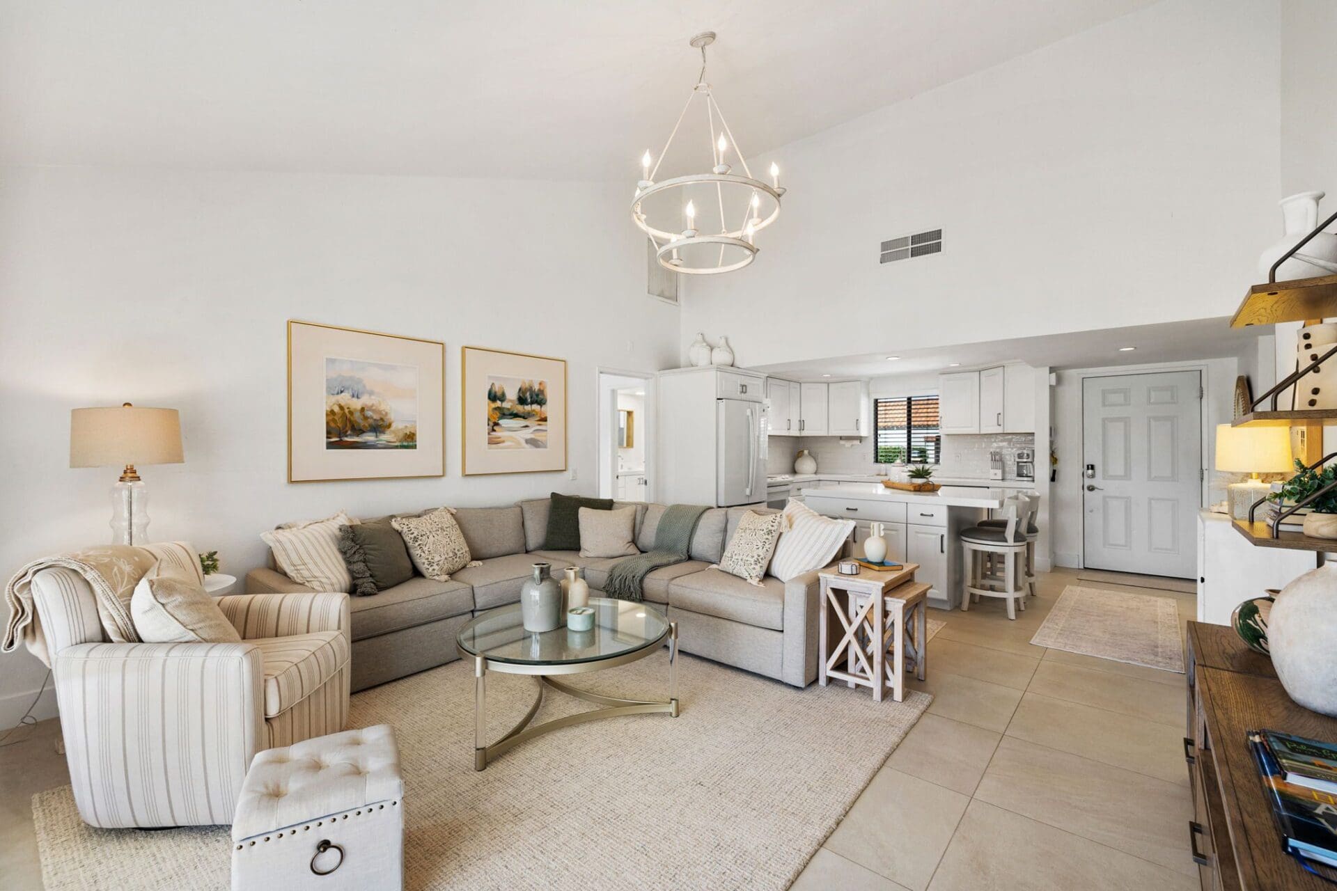 open layout living room and kitchen