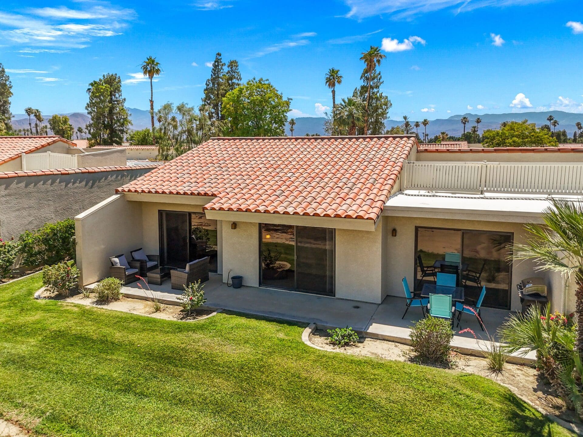 back aerial view of property