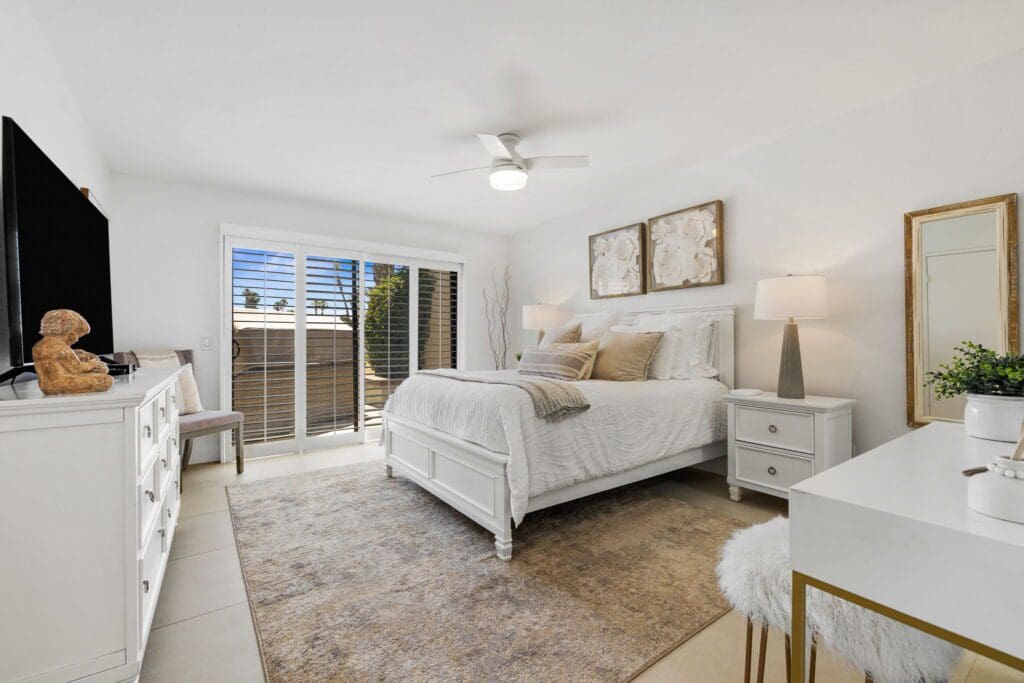 2nd bedroom with view to patio