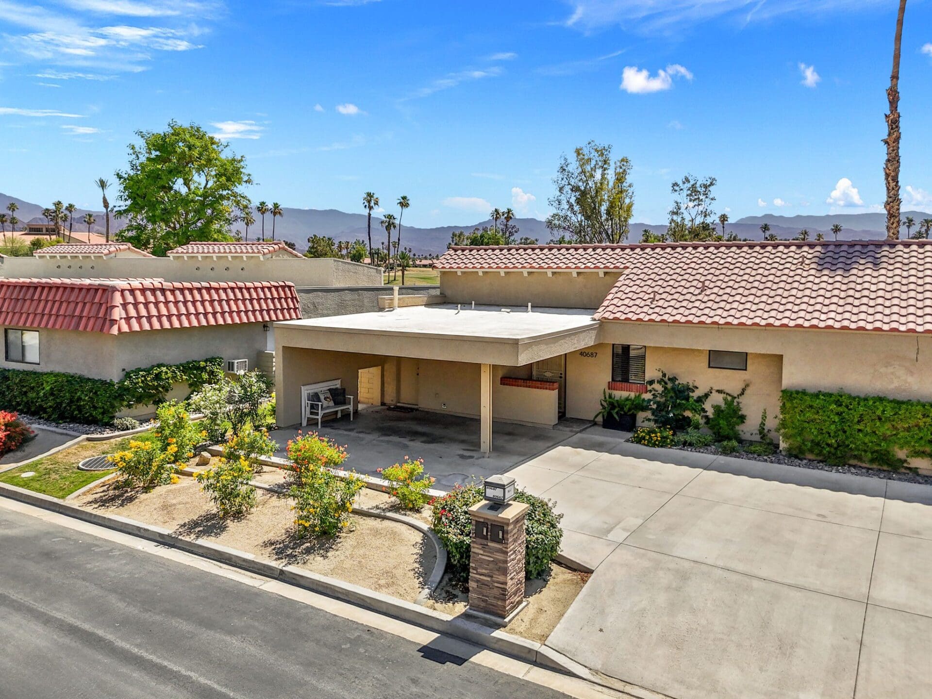 front view with carport