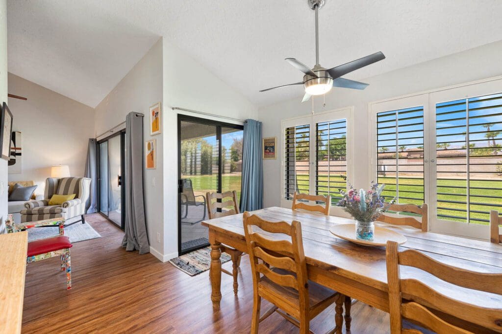 dining table and patio