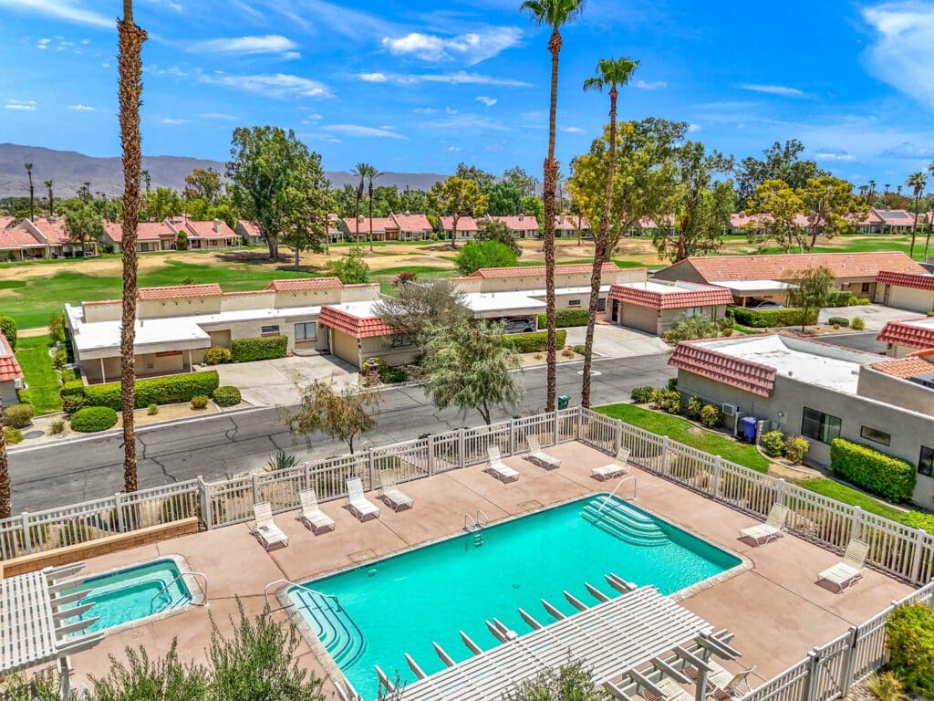 aerial view of pool