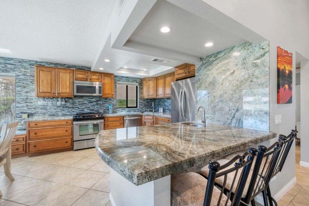 kitchen island and chairs