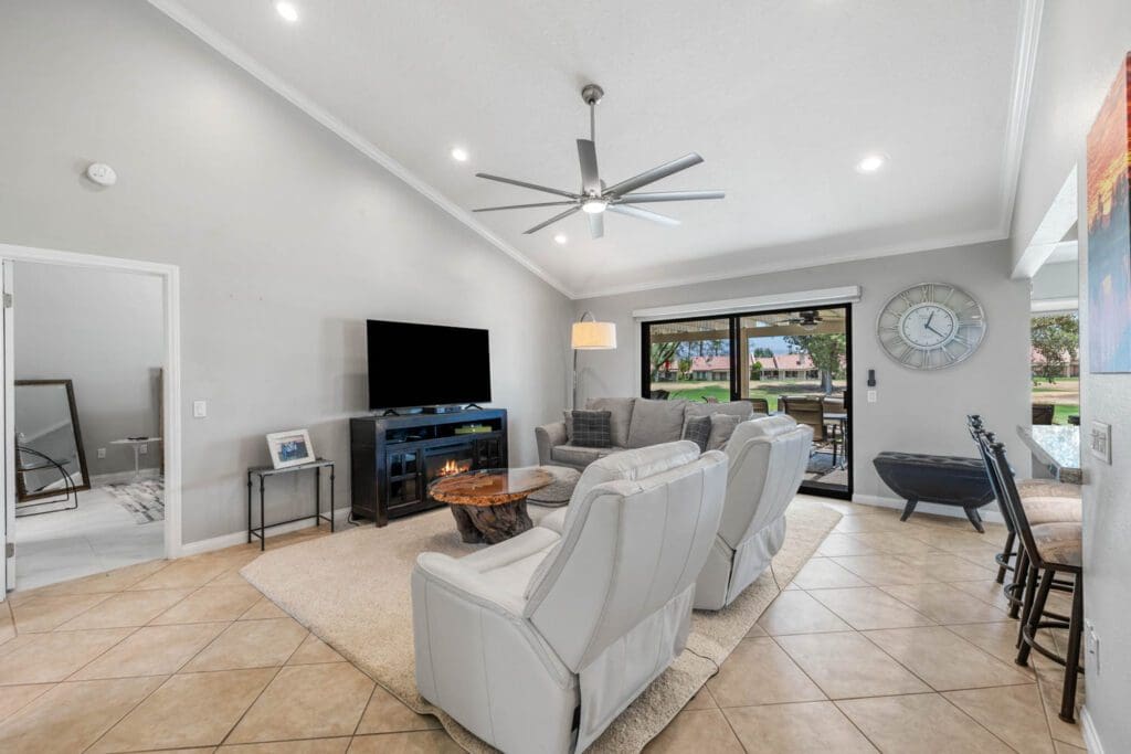 living room and view to bedroom