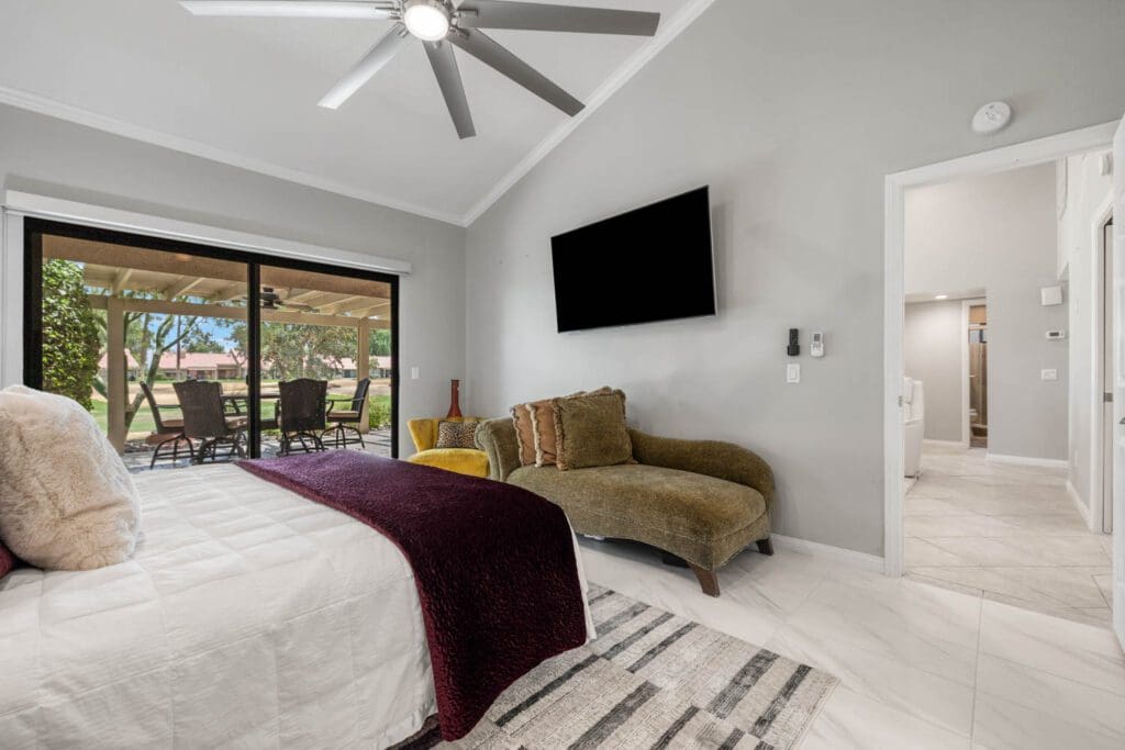 2nd bedroom with view to patio