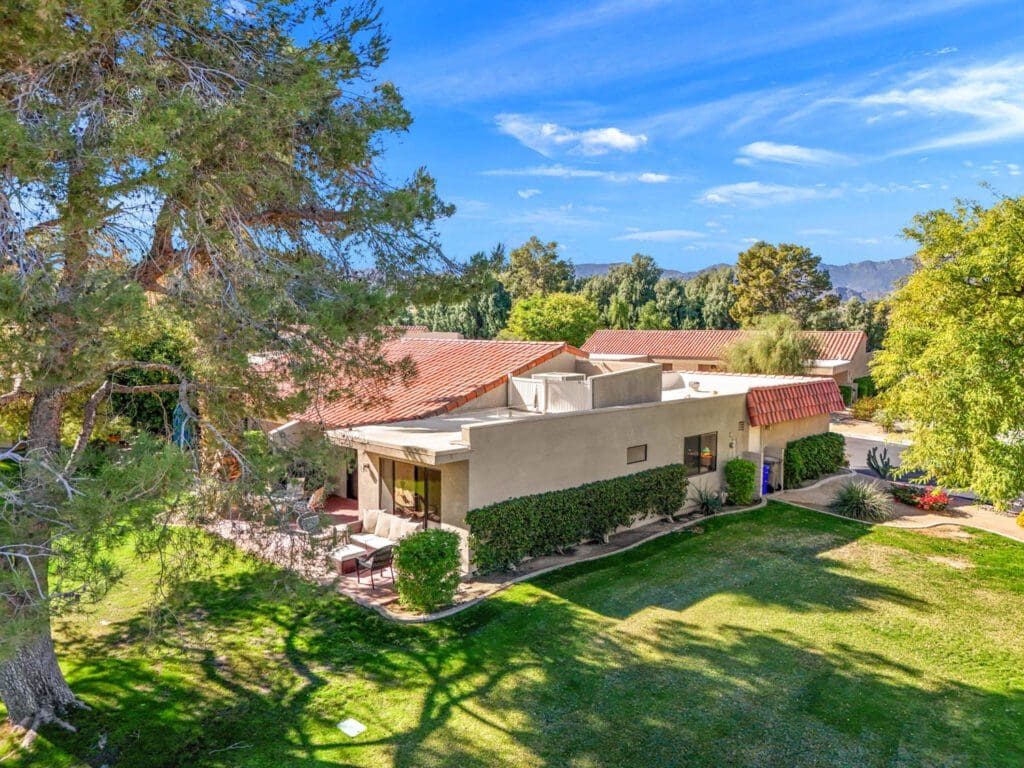 side aerial view of residence