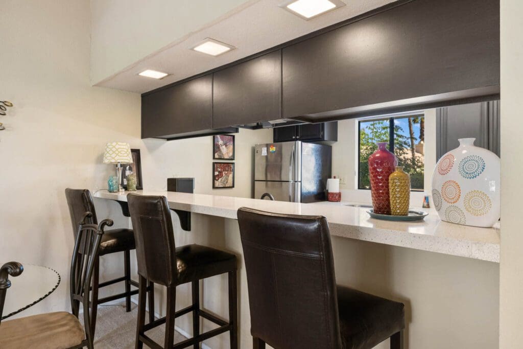 kitchen island with bar stools