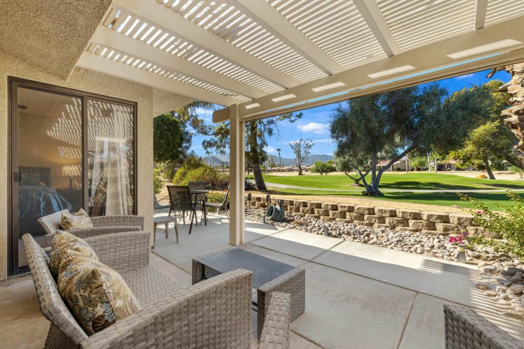 view from patio chairs