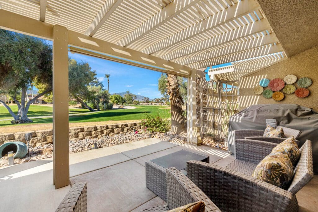 golf course and mountain from patio