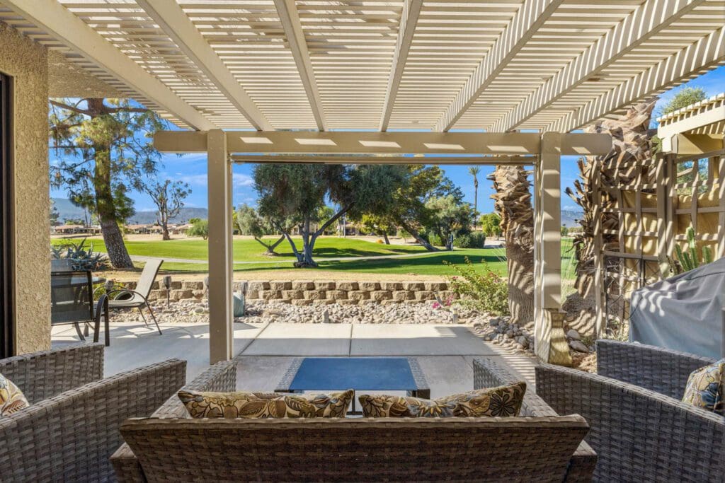 patio with view of golf course