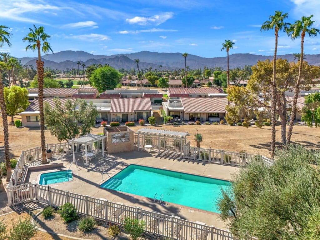 pool and back of homes