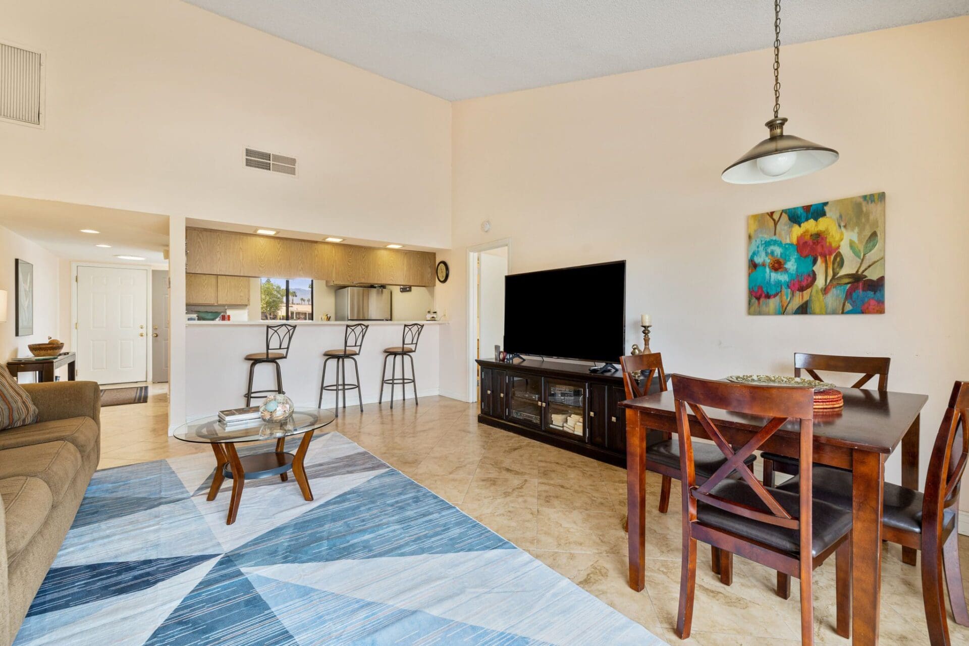 living room view of kitchen