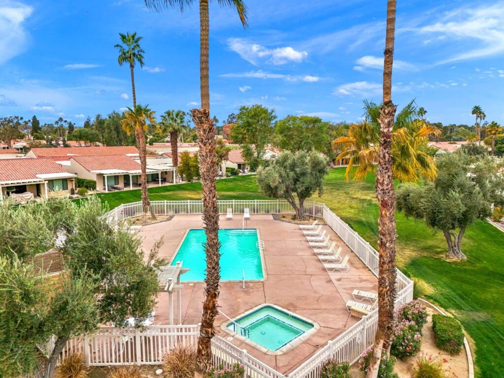 pool and jacuzzi aerial view
