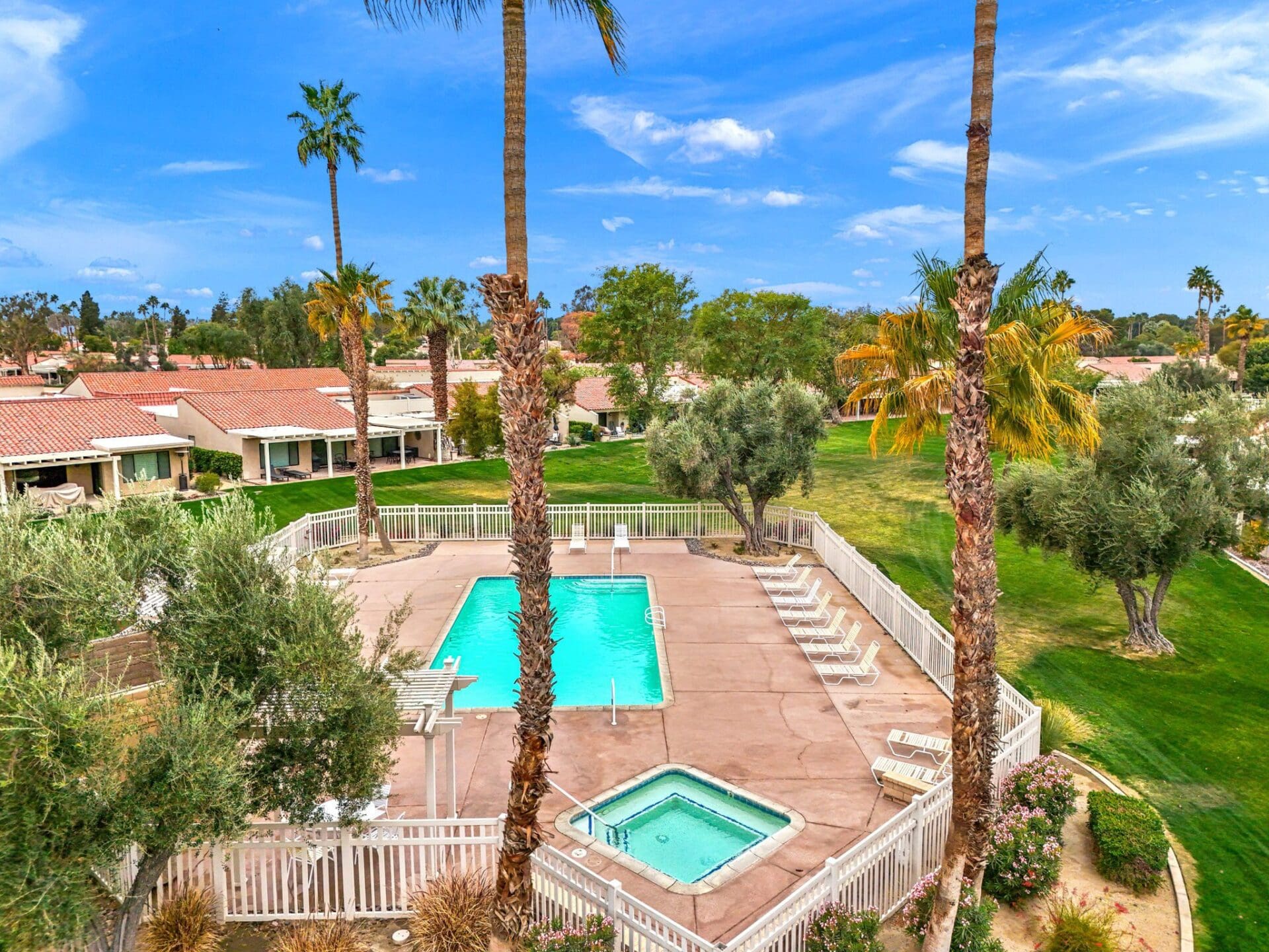 pool and jacuzzi aerial view
