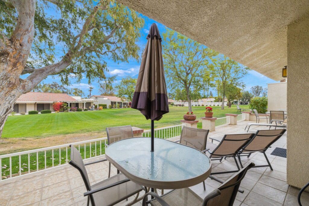 patio table and umbrella