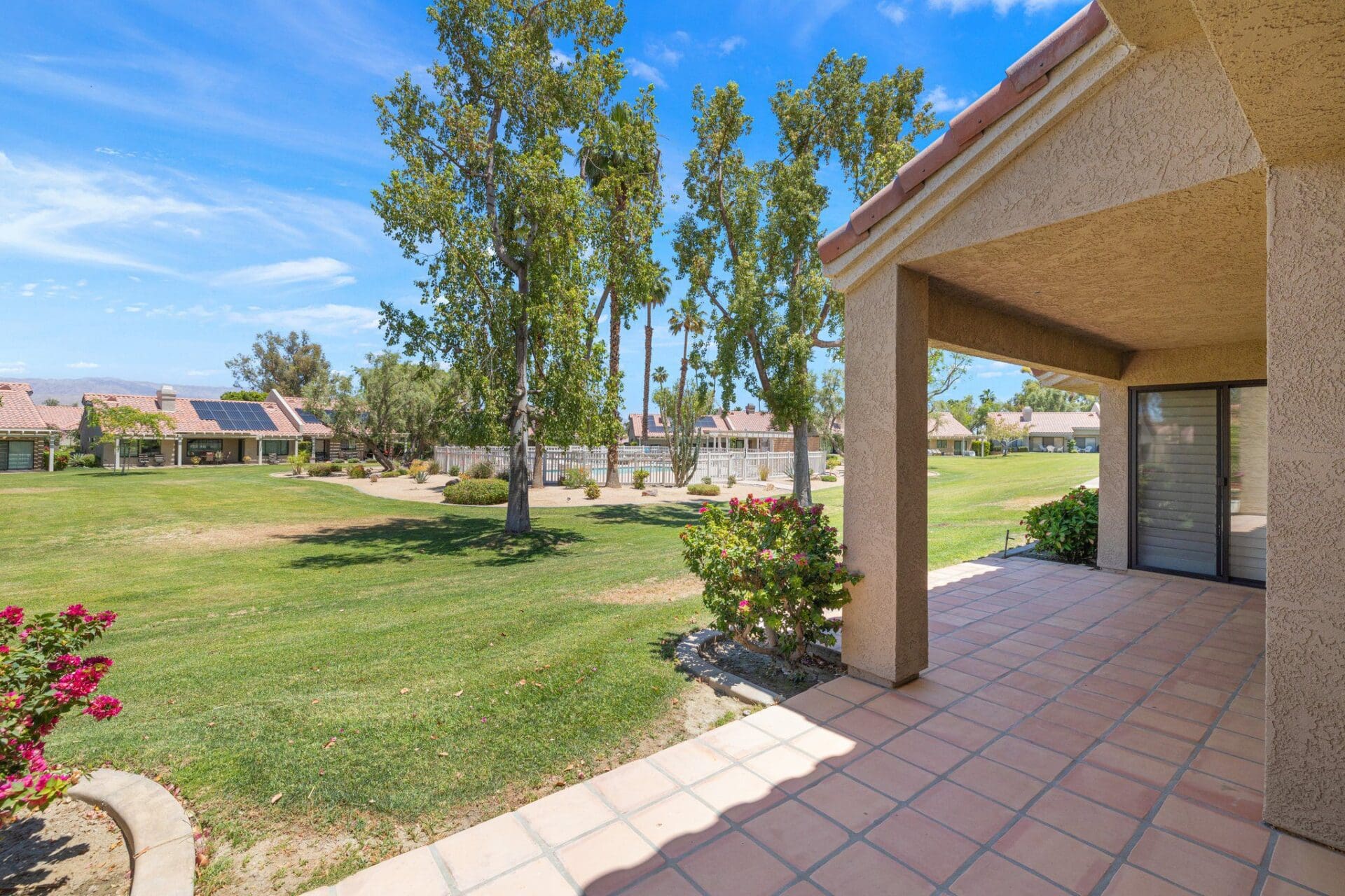 patio angled view of pool