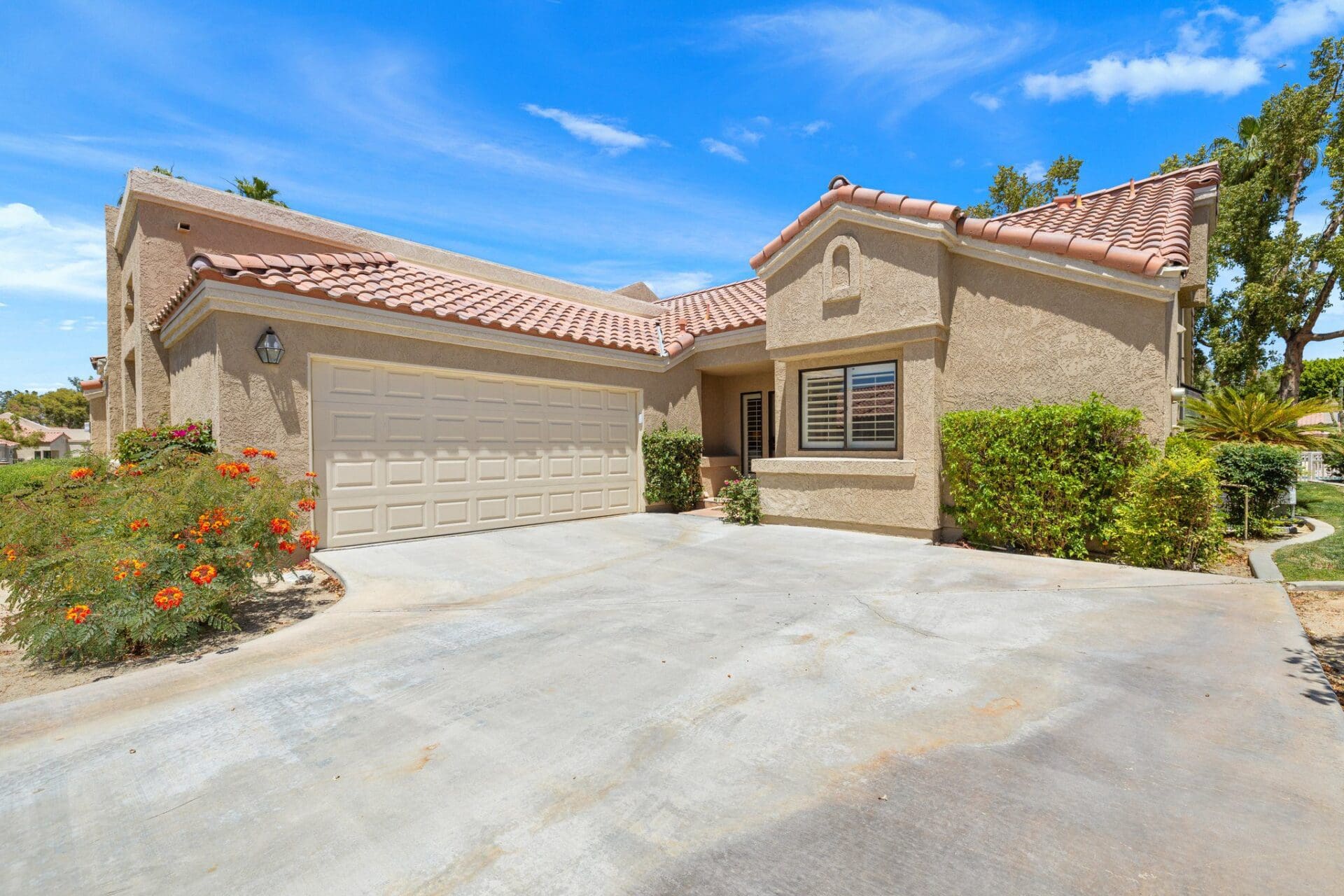 garage and driveway view