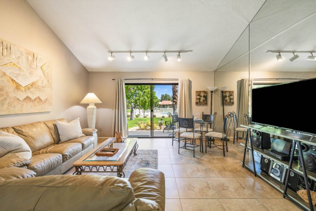 living area to back patio