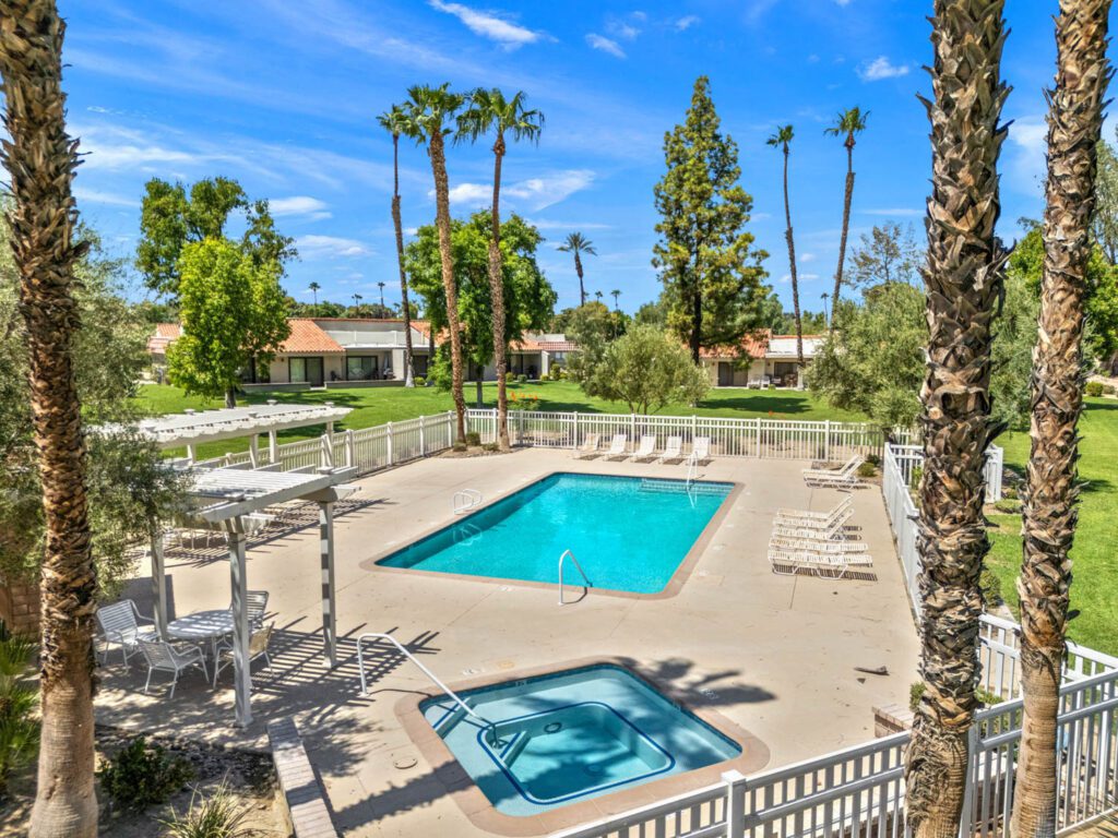 patio and spa area