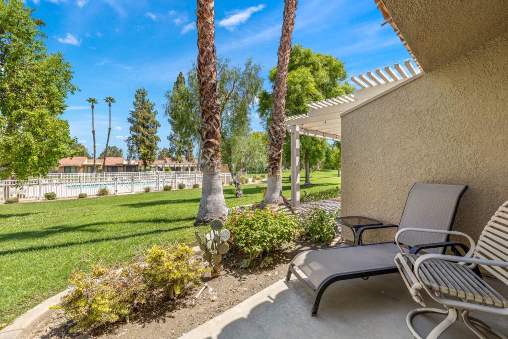 view from chairs on patio