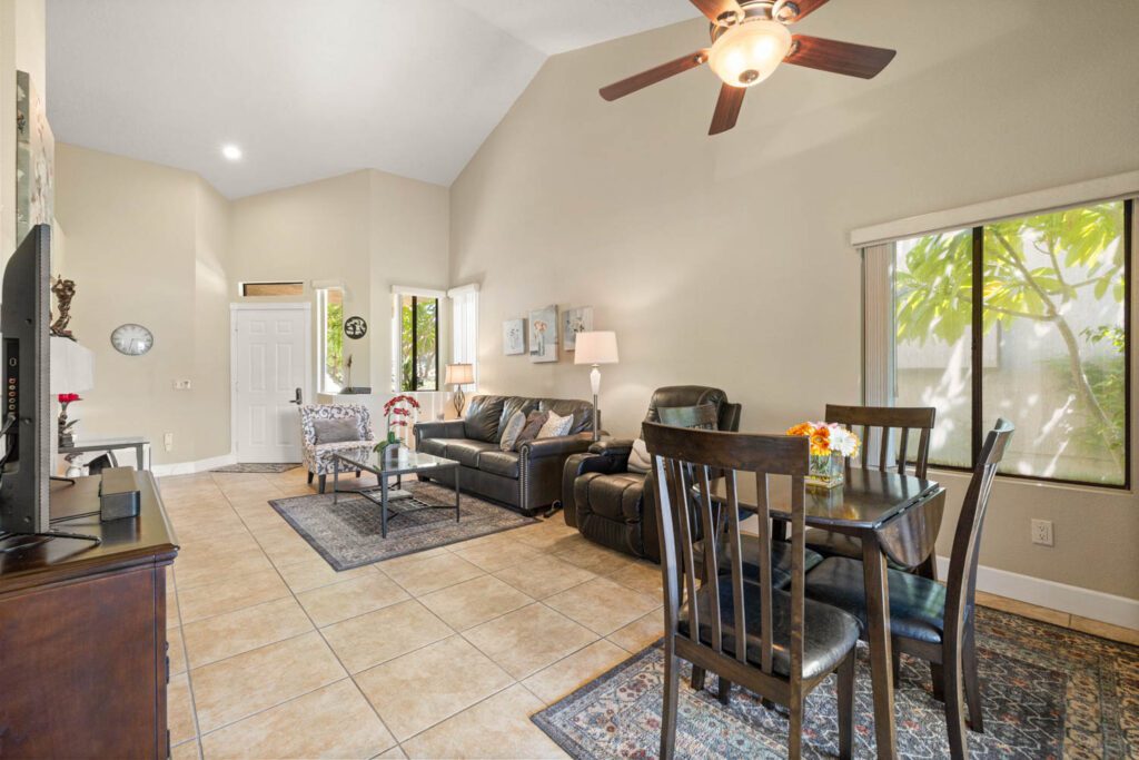 living area to front door