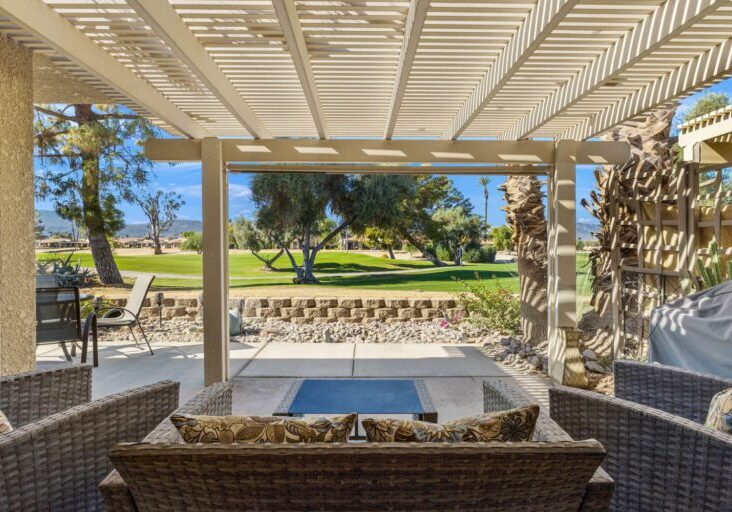 patio with view of golf course